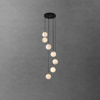 Modern Multi-Globe Alabaster Chandelier - Loonglight