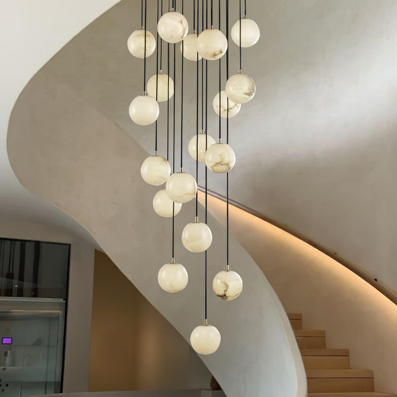 Modern Multi-Globe Alabaster Chandelier - Loonglight