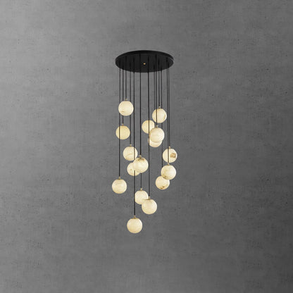 Modern Multi-Globe Alabaster Chandelier - Loonglight