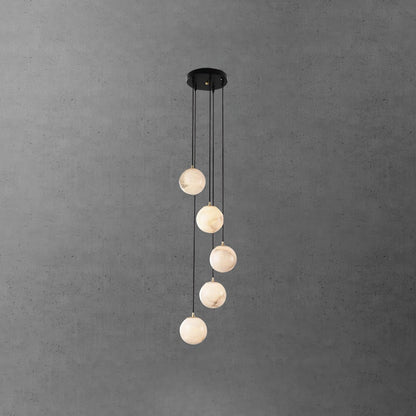 Modern Multi-Globe Alabaster Chandelier - Loonglight