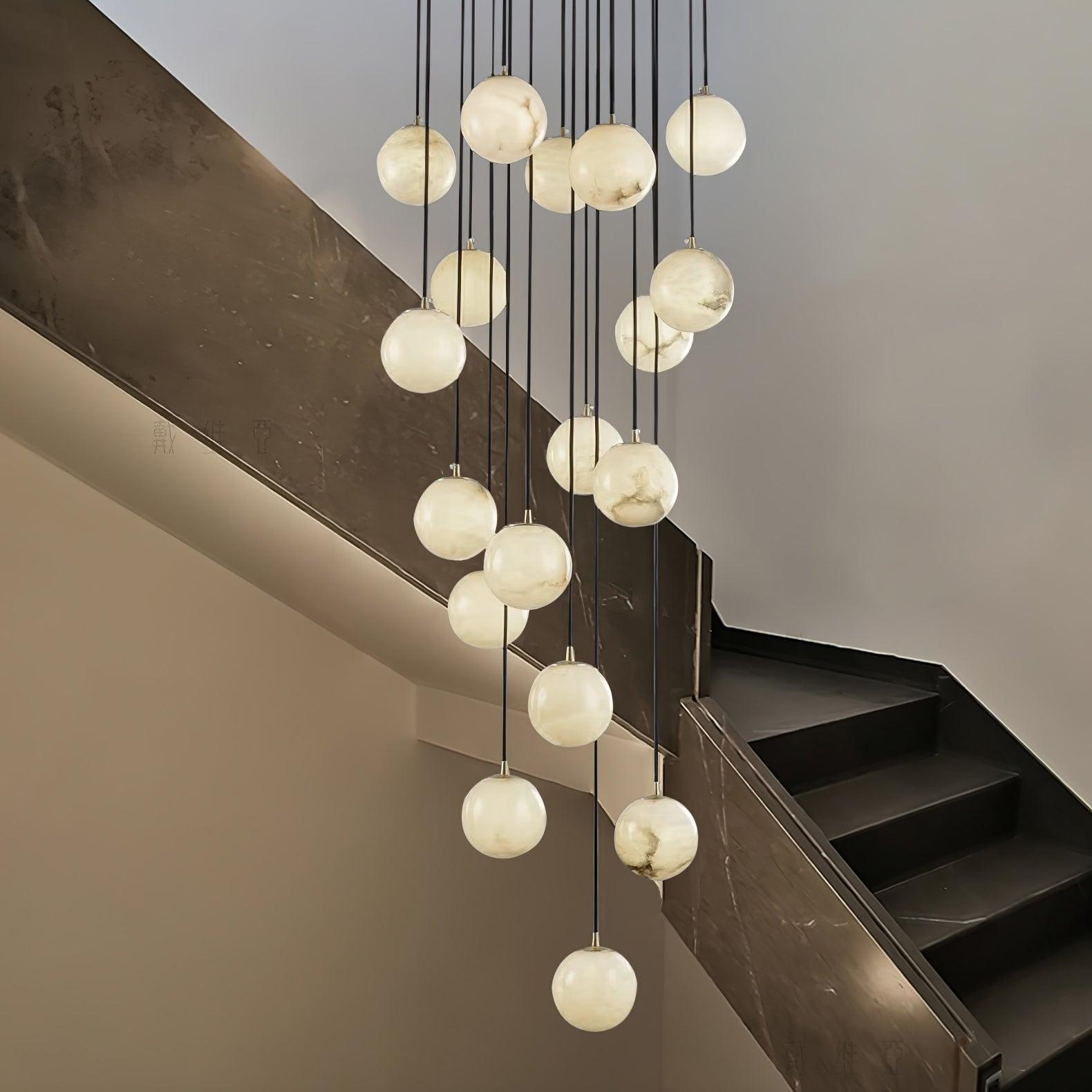 Modern Multi-Globe Alabaster Chandelier - Loonglight