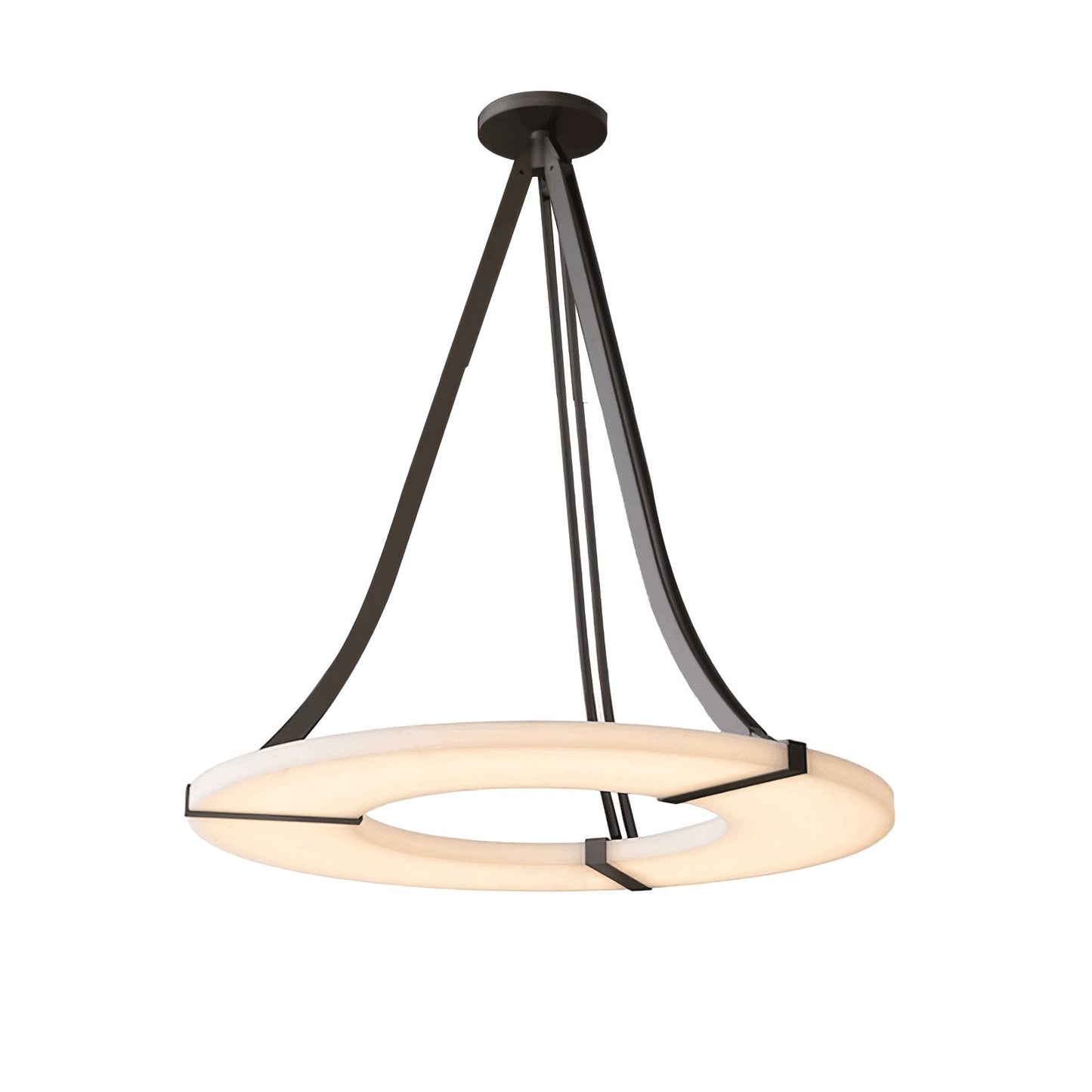 Isolated Alabaster Halo Pendant Light showing its complete circular silhouette