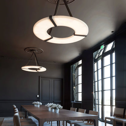 Alabaster Halo Pendant Light - Loonglight