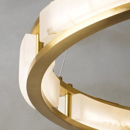 Alabaster Ring Art Chandelier - Loonglight