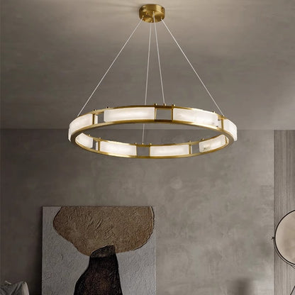 Alabaster Ring Art Chandelier - Loonglight