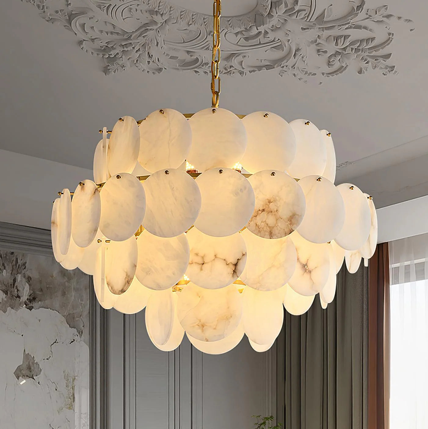 Alabaster Shell Chandelier - Loonglight