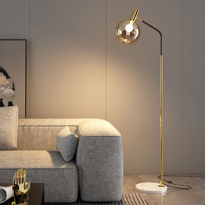 Marlo Amber Glass Floor Lamp - Loonglight
