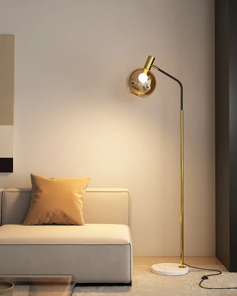Marlo Amber Glass Floor Lamp - Loonglight