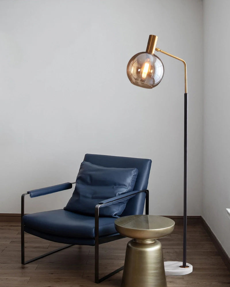 Marlo Amber Glass Floor Lamp - Loonglight