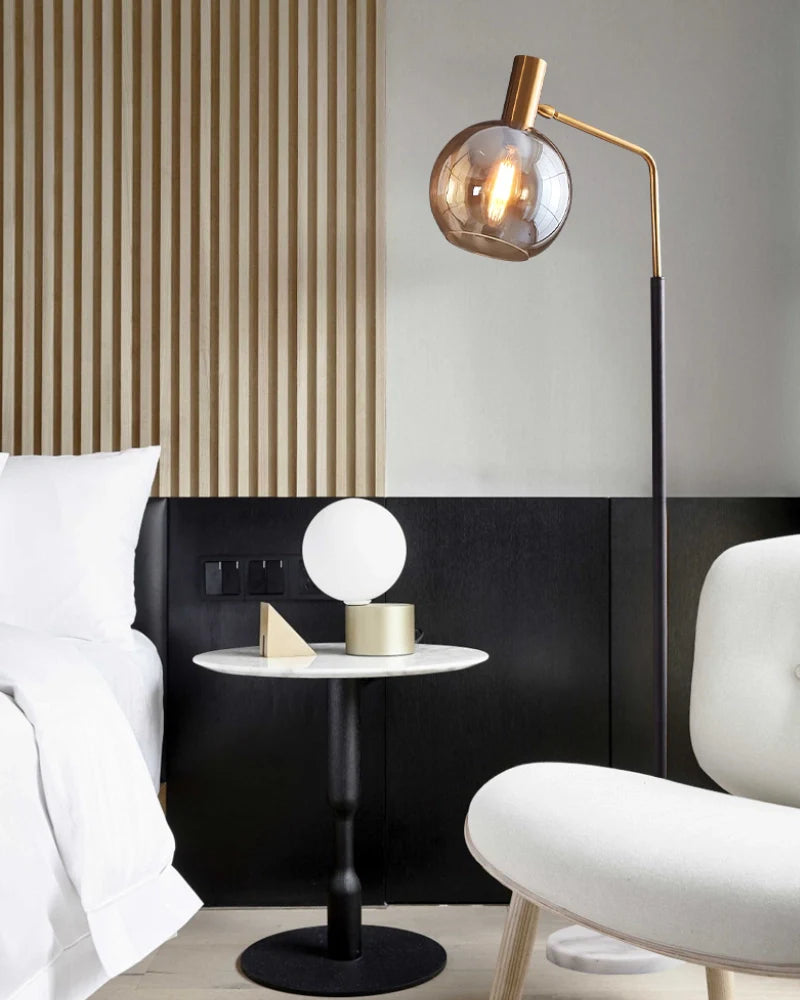 Marlo Amber Glass Floor Lamp - Loonglight