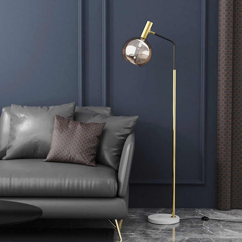 Marlo Amber Glass Floor Lamp - Loonglight