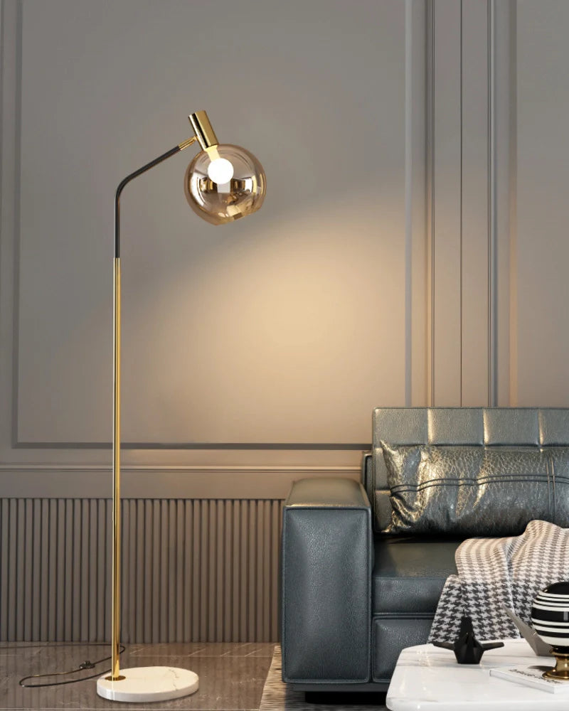 Marlo Amber Glass Floor Lamp - Loonglight