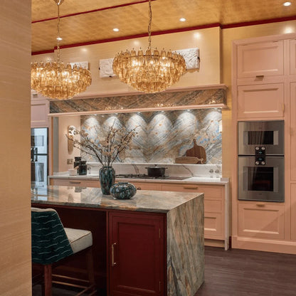 Amber Prism Murano Chandelier - Loonglight