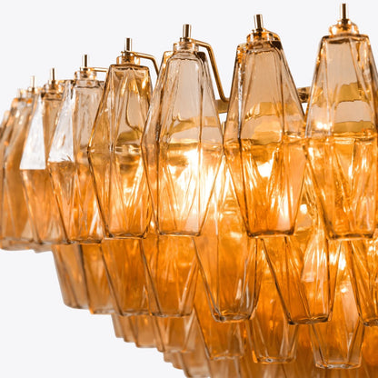 Amber Prism Murano Chandelier - Loonglight