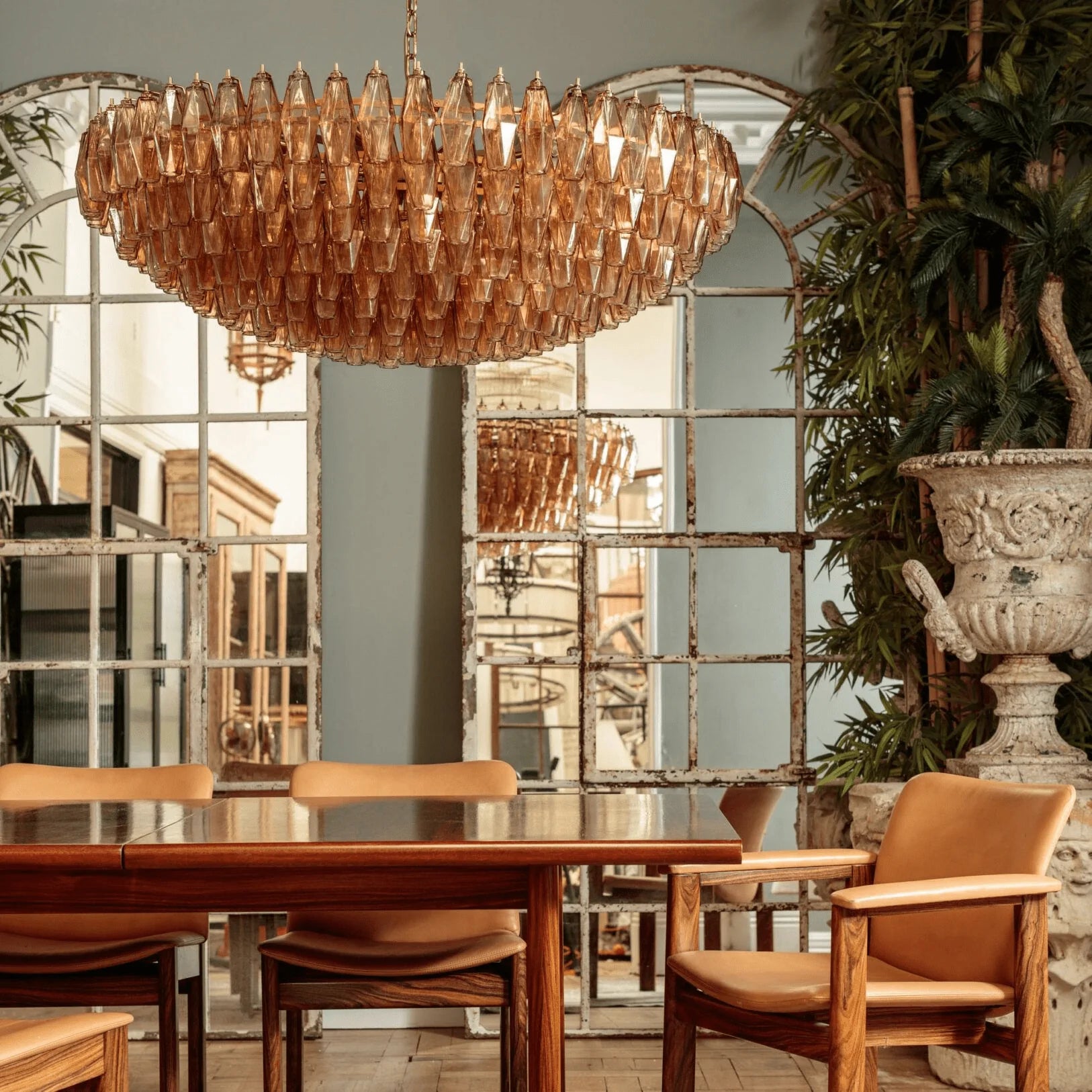 Amber Prism Murano Chandelier - Loonglight