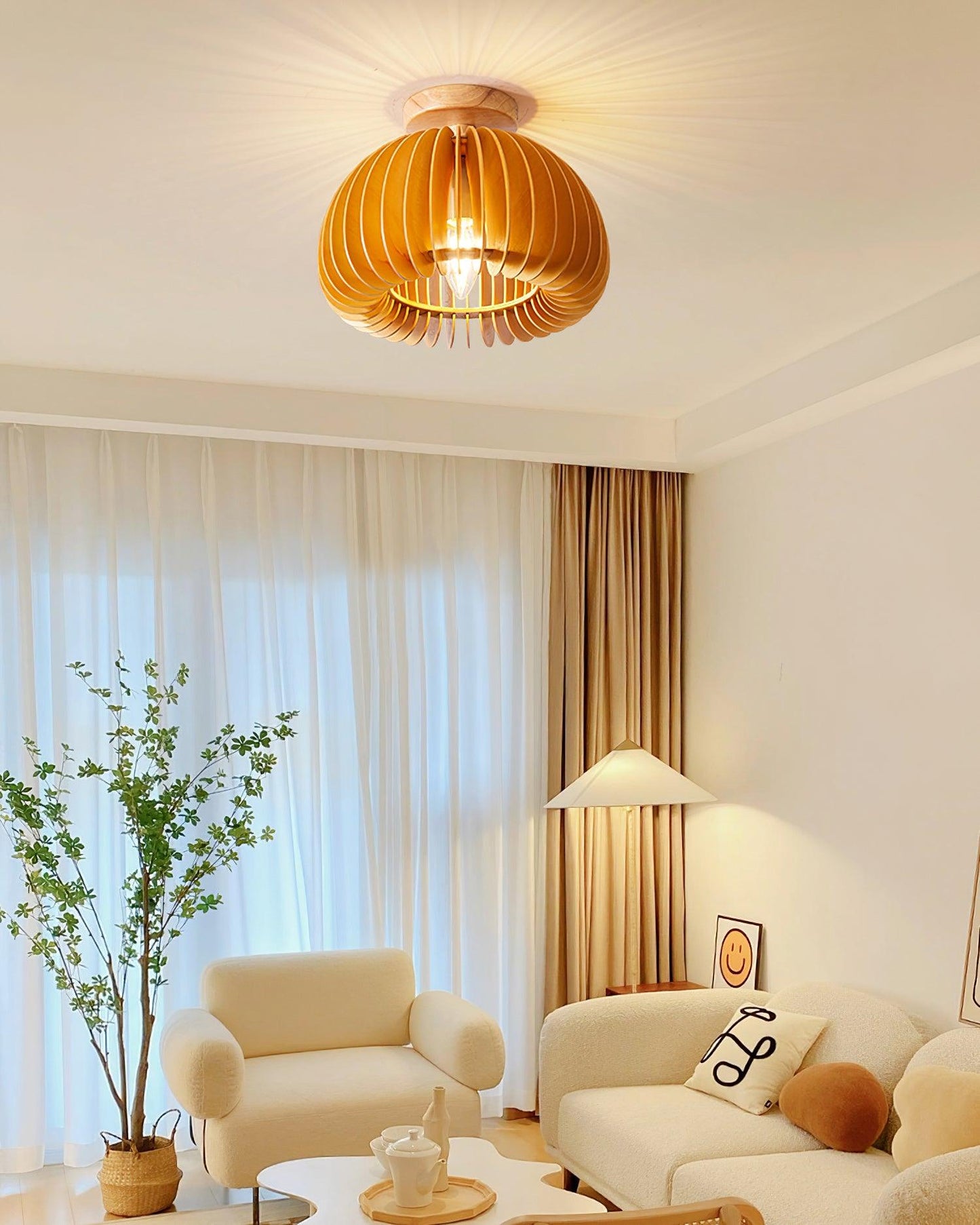 Aneko Pumpkin Ceiling Light - Loonglight