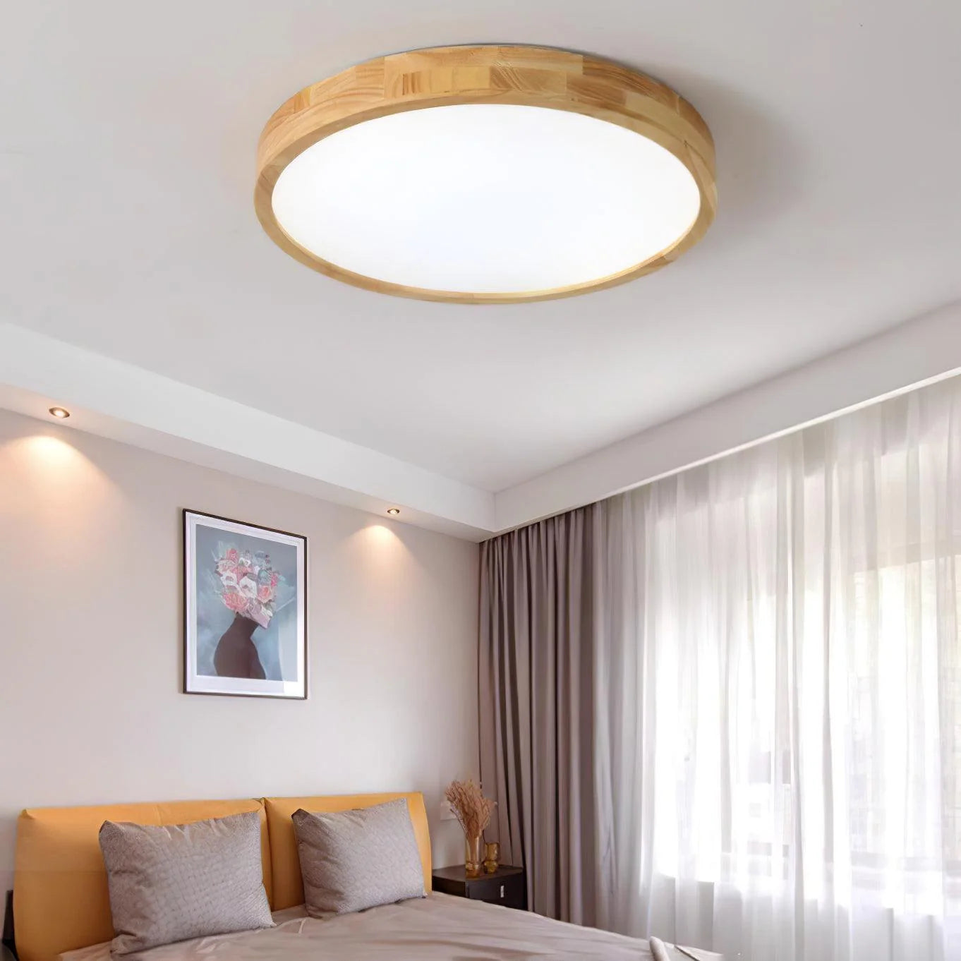 Arlo Round Wood Ceiling Light - Loonglight