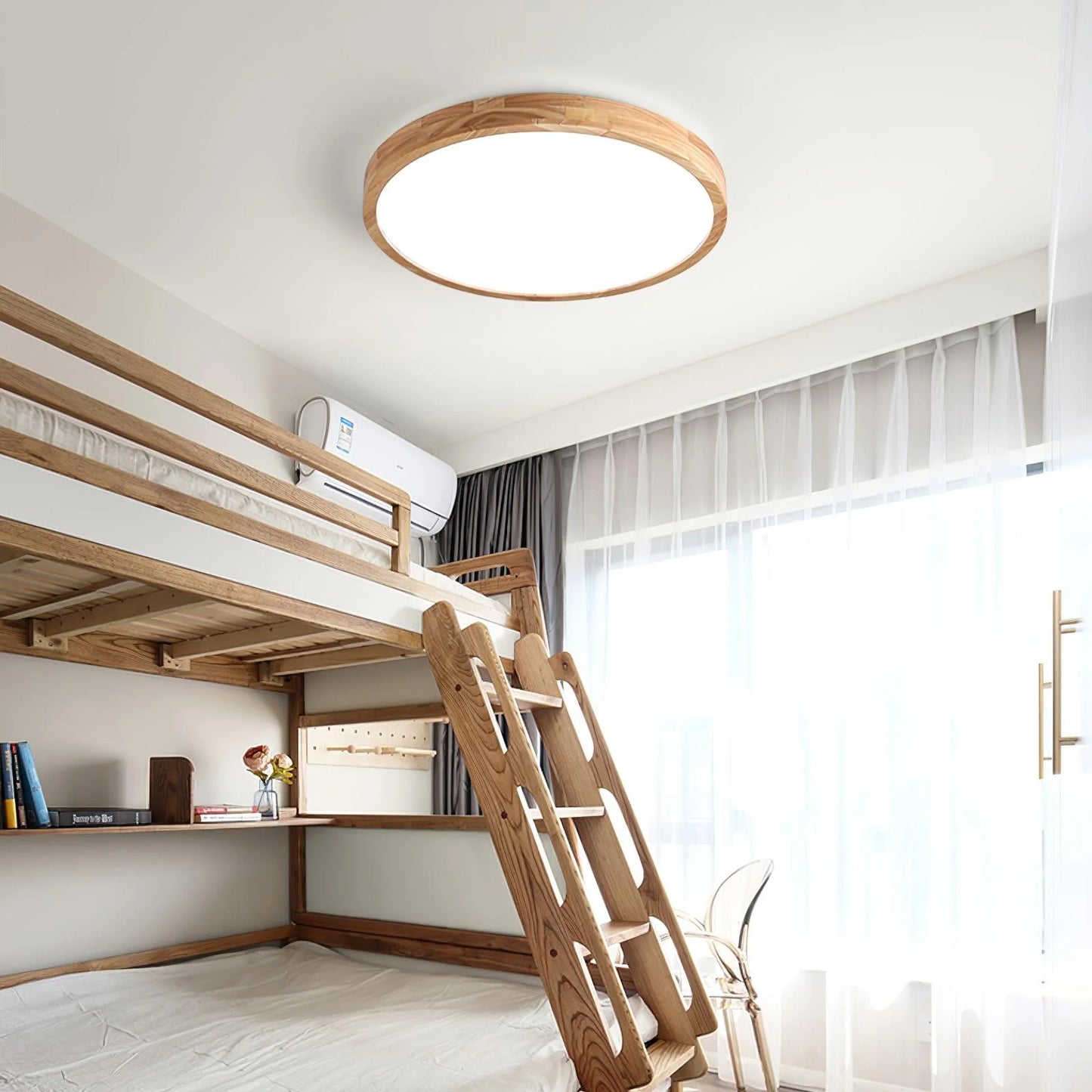 Arlo Round Wood Ceiling Light - Loonglight