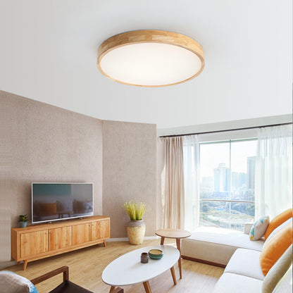 Arlo Round Wood Ceiling Light - Loonglight