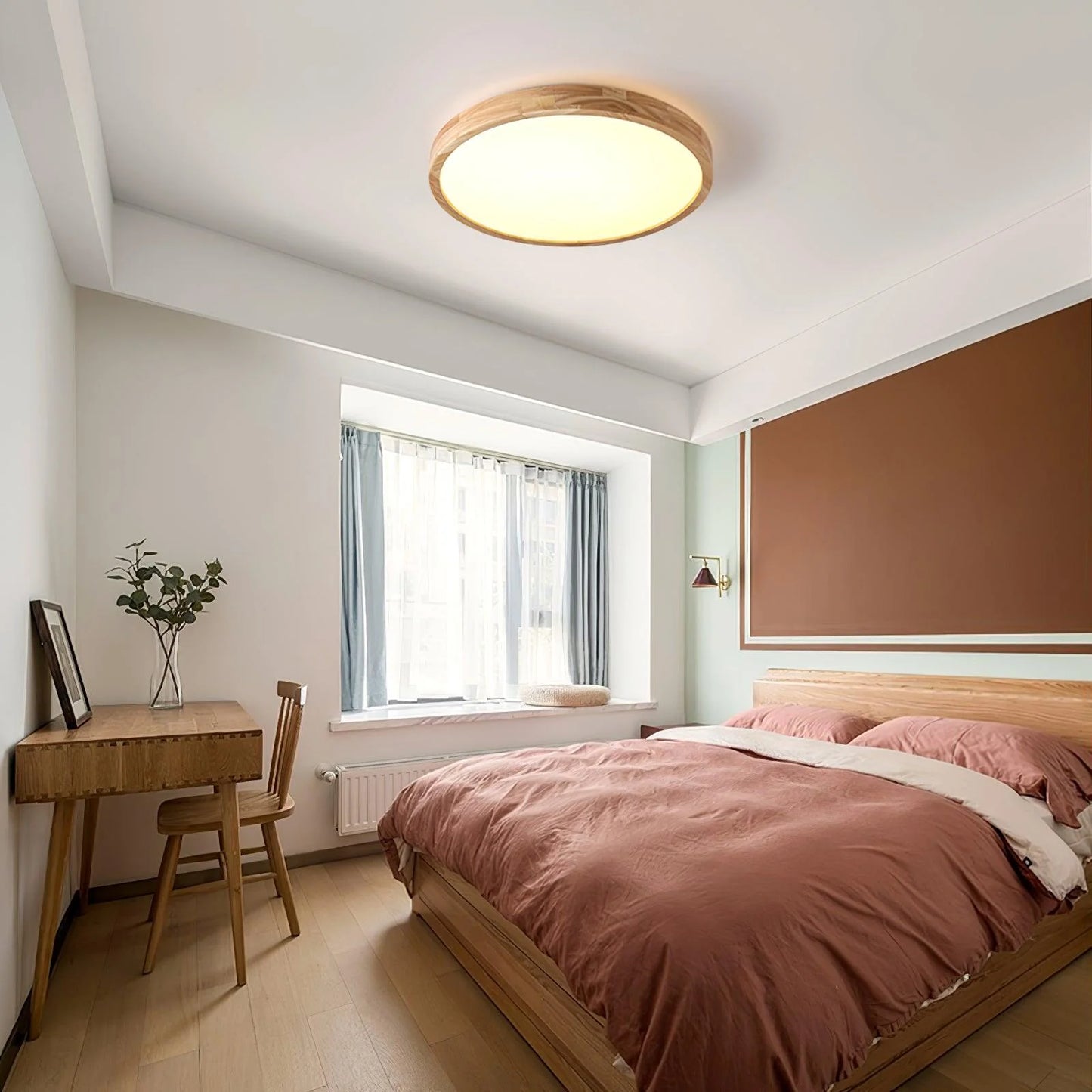 Arlo Round Wood Ceiling Light - Loonglight