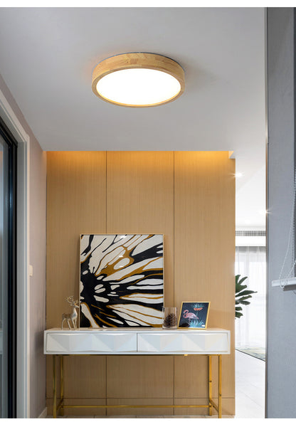 Arlo Round Wood Ceiling Light - Loonglight