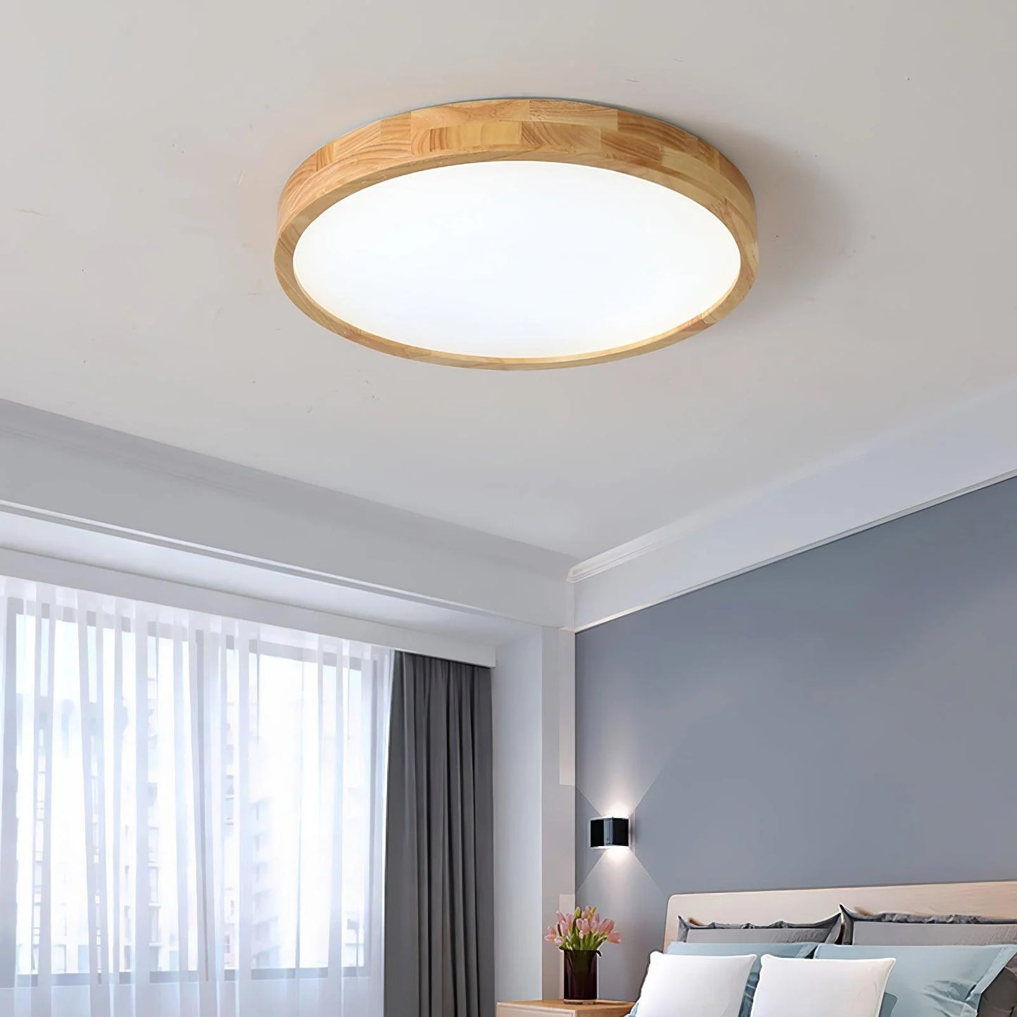 Arlo Round Wood Ceiling Light - Loonglight