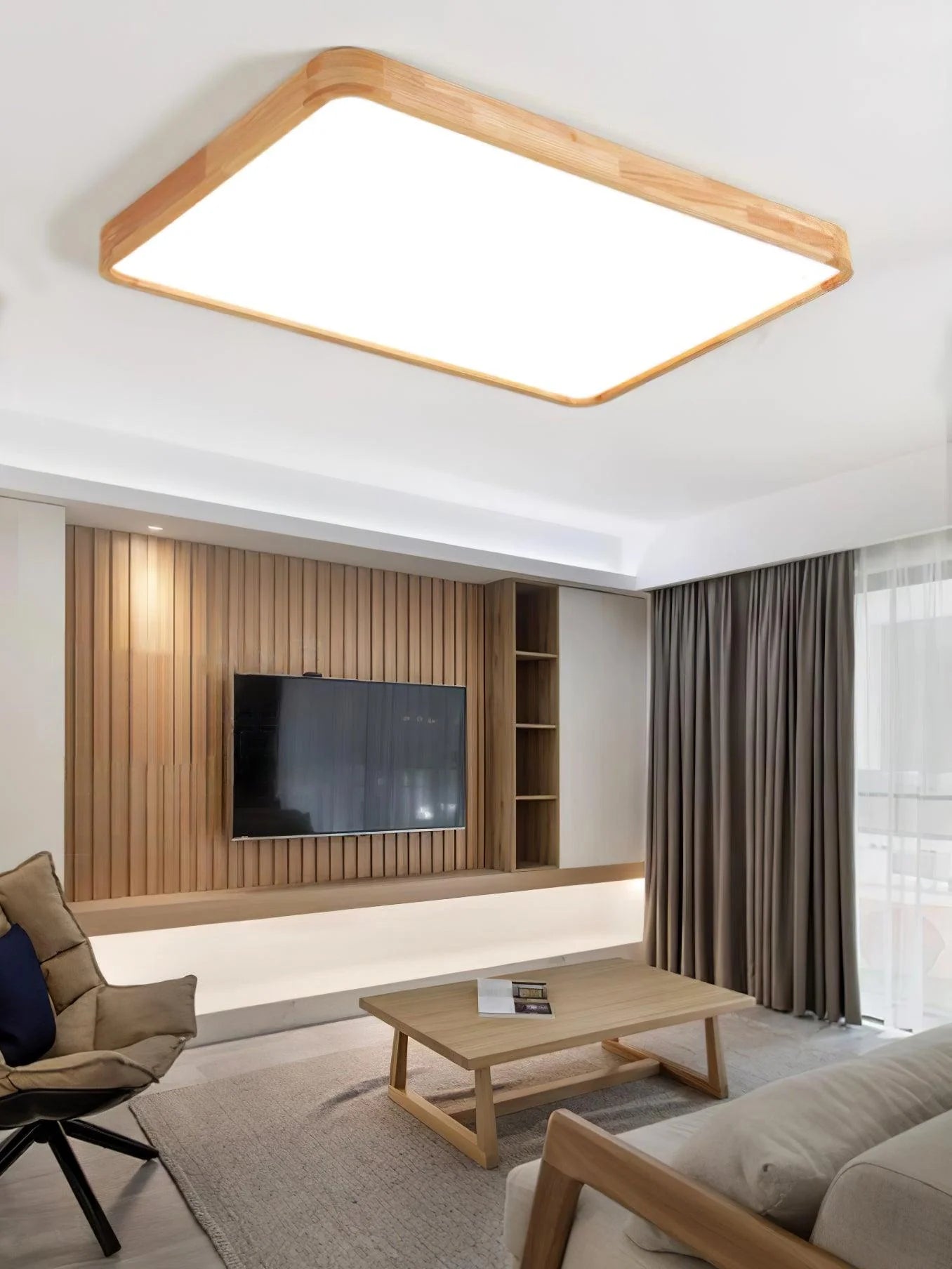Arlo Square Wood Ceiling Light - Loonglight