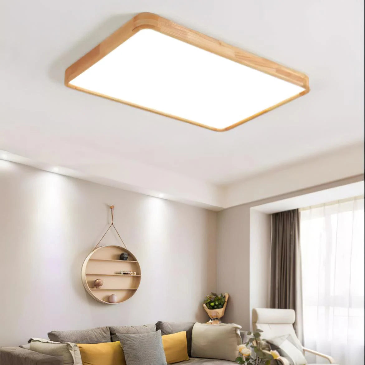 Arlo Square Wood Ceiling Light - Loonglight