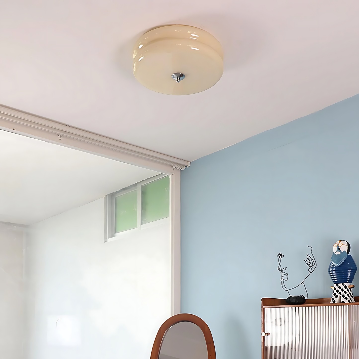 Art Deco Cream Ceiling Light