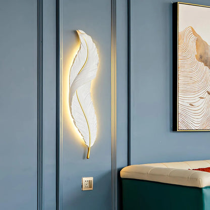 Art Deco Feather Wall Light - Loonglight