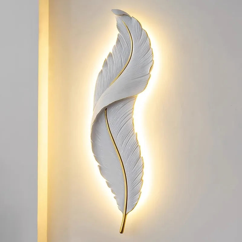 Art Deco Feather Wall Light - Loonglight