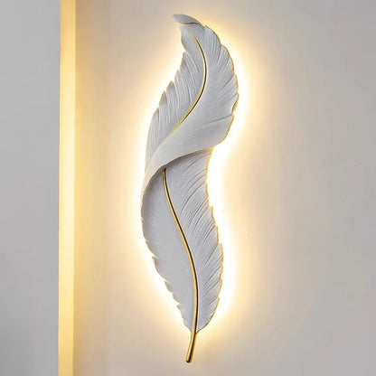 Art Deco Feather Wall Light - Loonglight