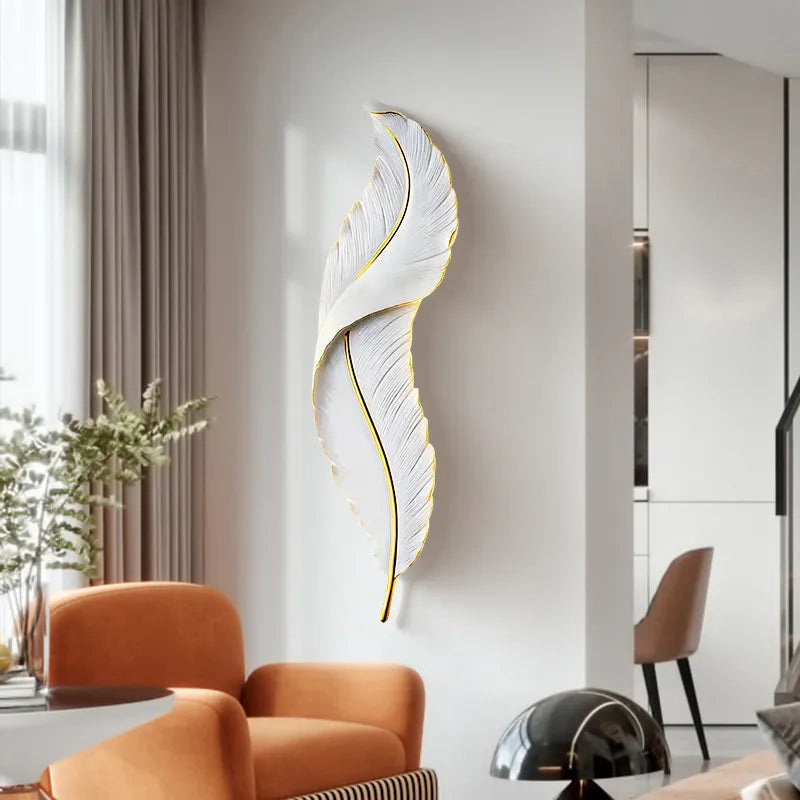 Art Deco Feather Wall Light - Loonglight
