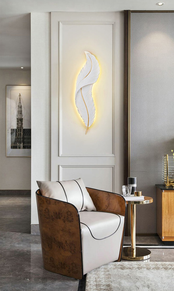 Art Deco Feather Wall Light - Loonglight