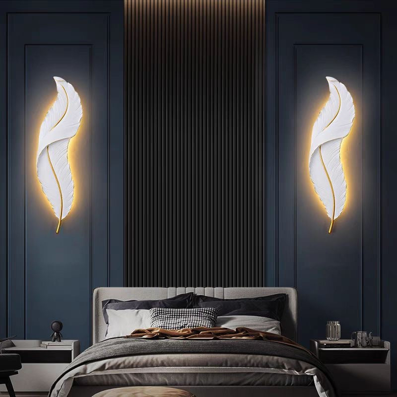 Art Deco Feather Wall Light - Loonglight