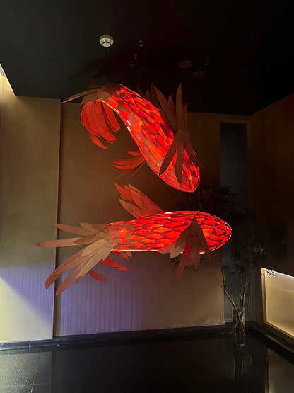 Art Fish Lantern Chandelier