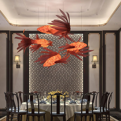 Art Fish Lantern Chandelier