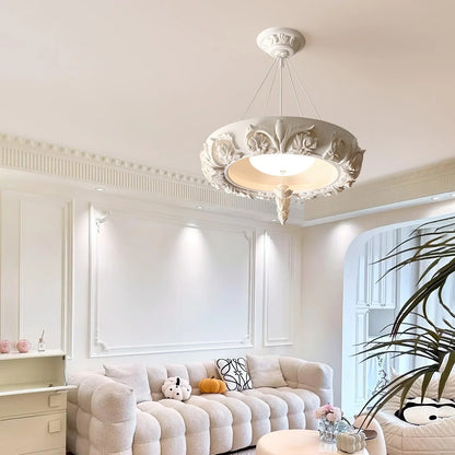 Artistic White Plaster Chandelier