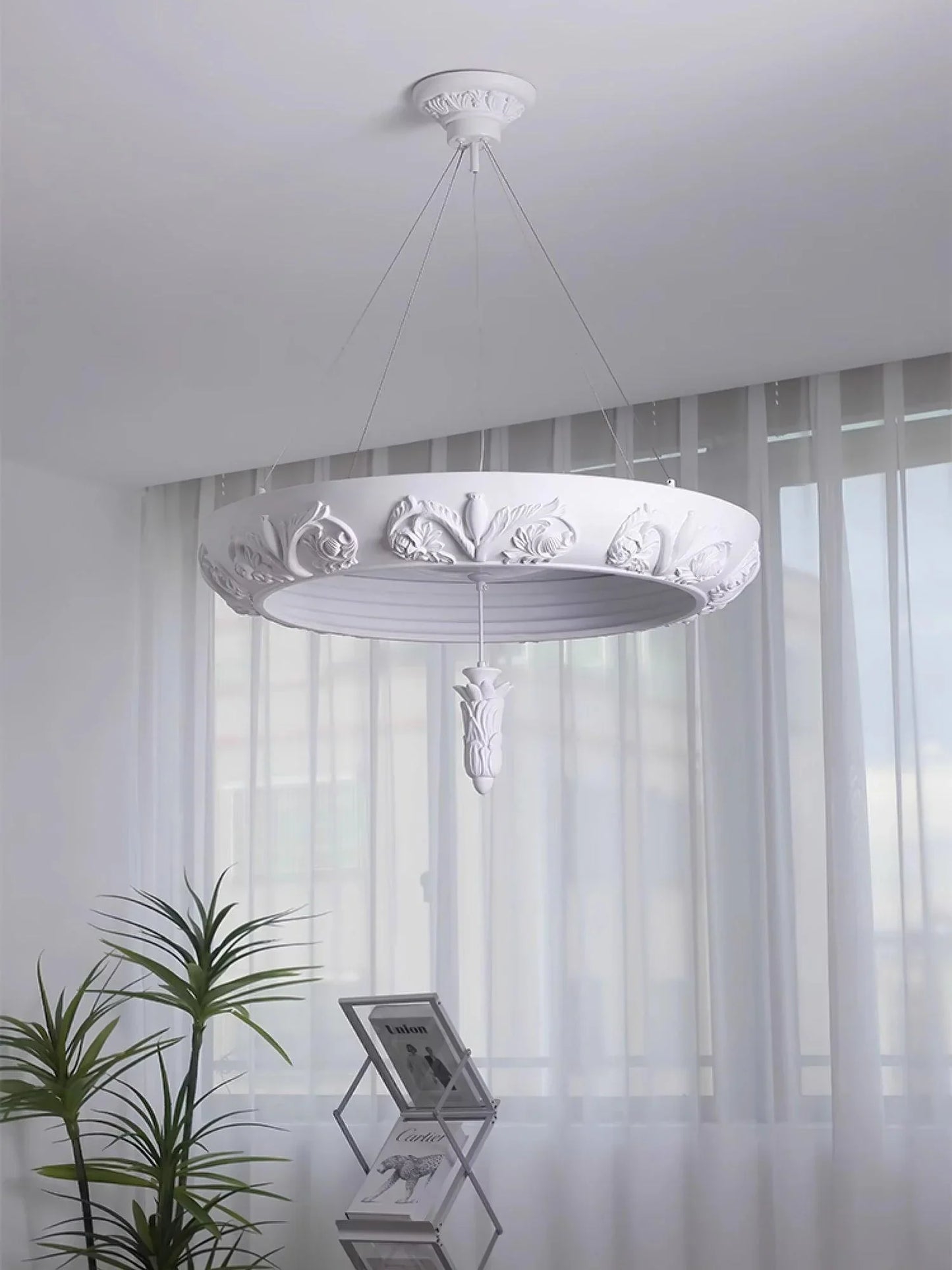 Artistic White Plaster Chandelier