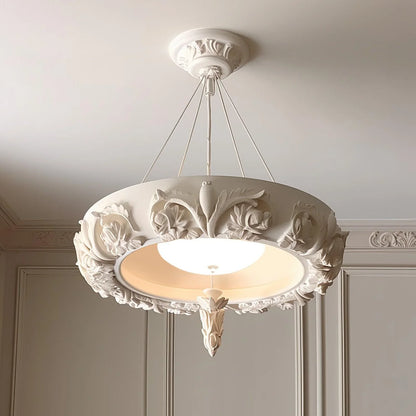 Artistic White Plaster Chandelier