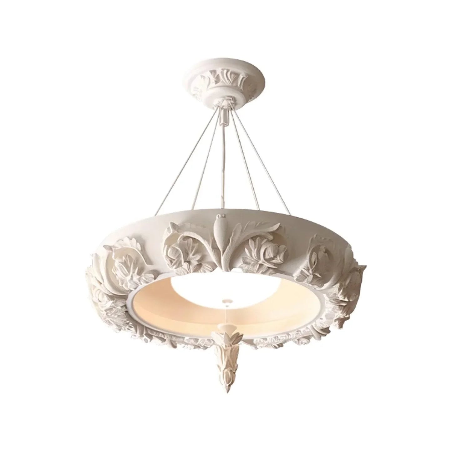 Artistic White Plaster Chandelier