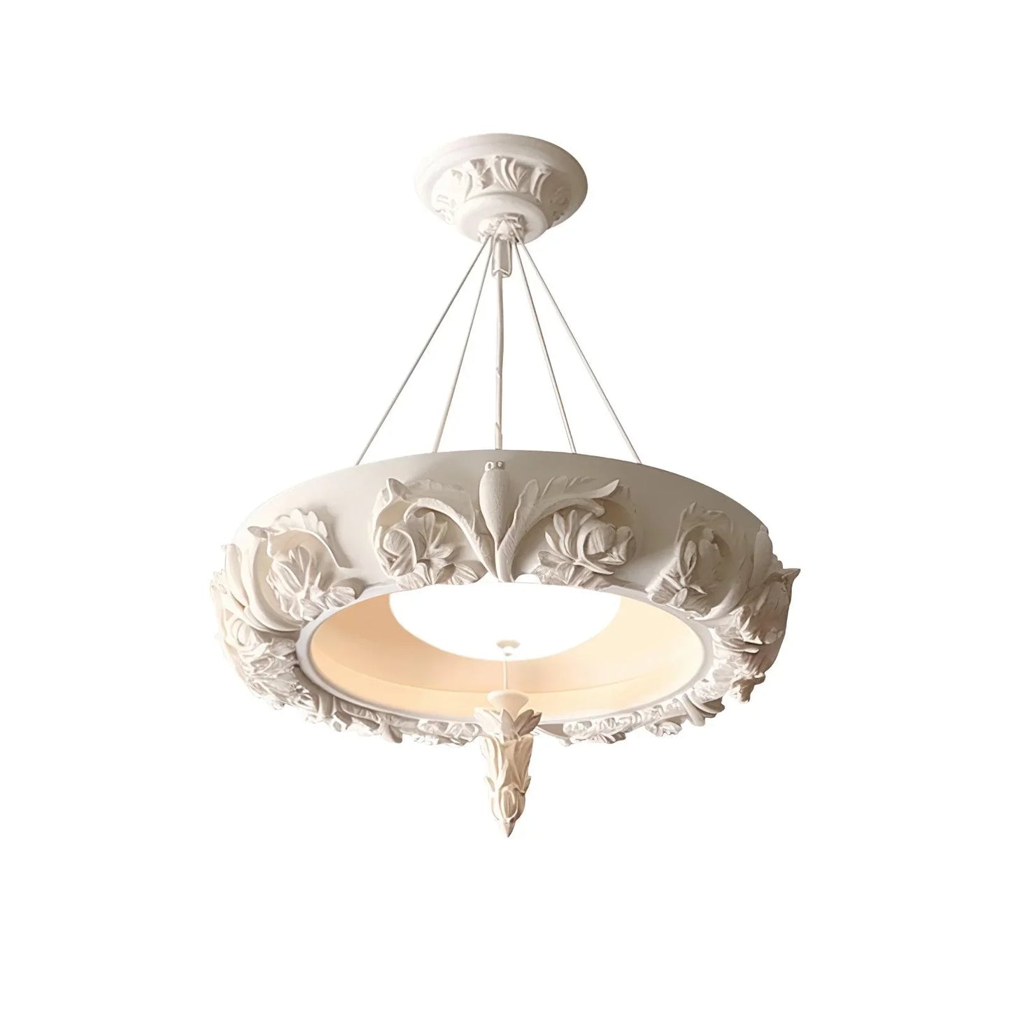 Artistic White Plaster Chandelier