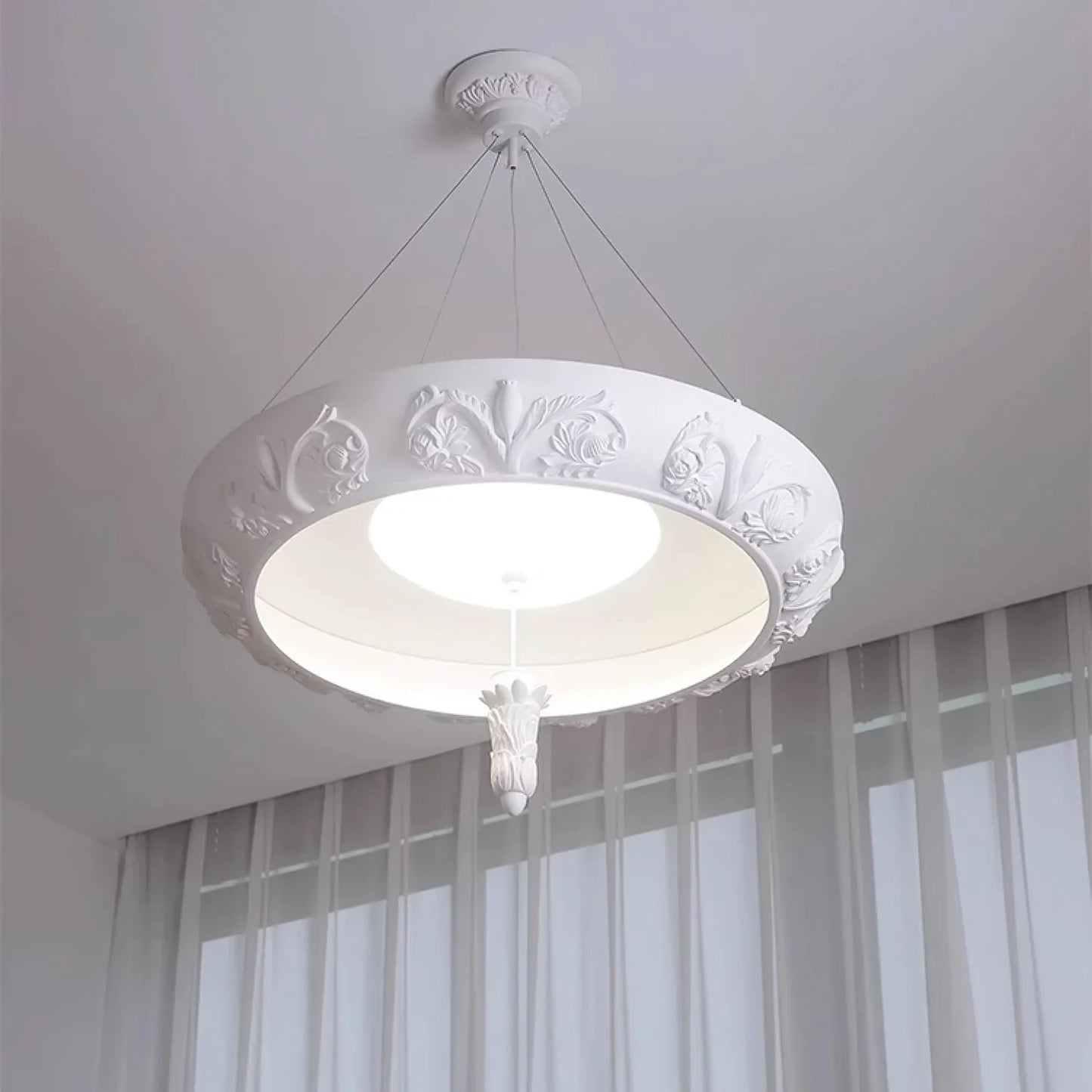 Artistic White Plaster Chandelier