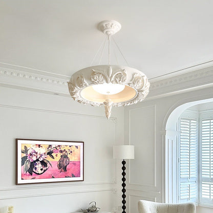 Artistic White Plaster Chandelier