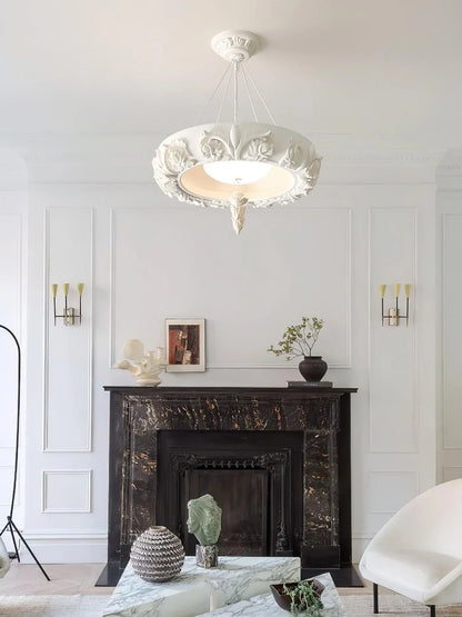 Artistic White Plaster Chandelier