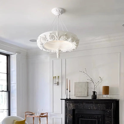 Artistic White Plaster Chandelier