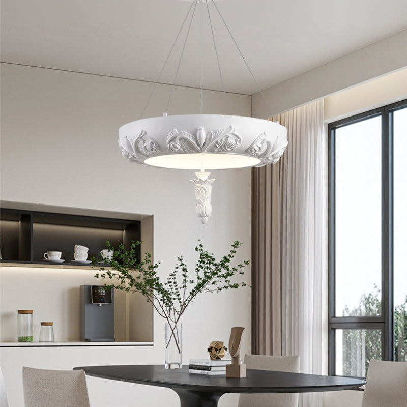 Artistic White Plaster Chandelier