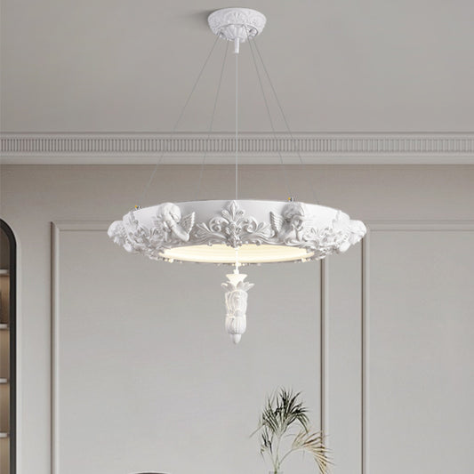 Artistic White Plaster Chandelier