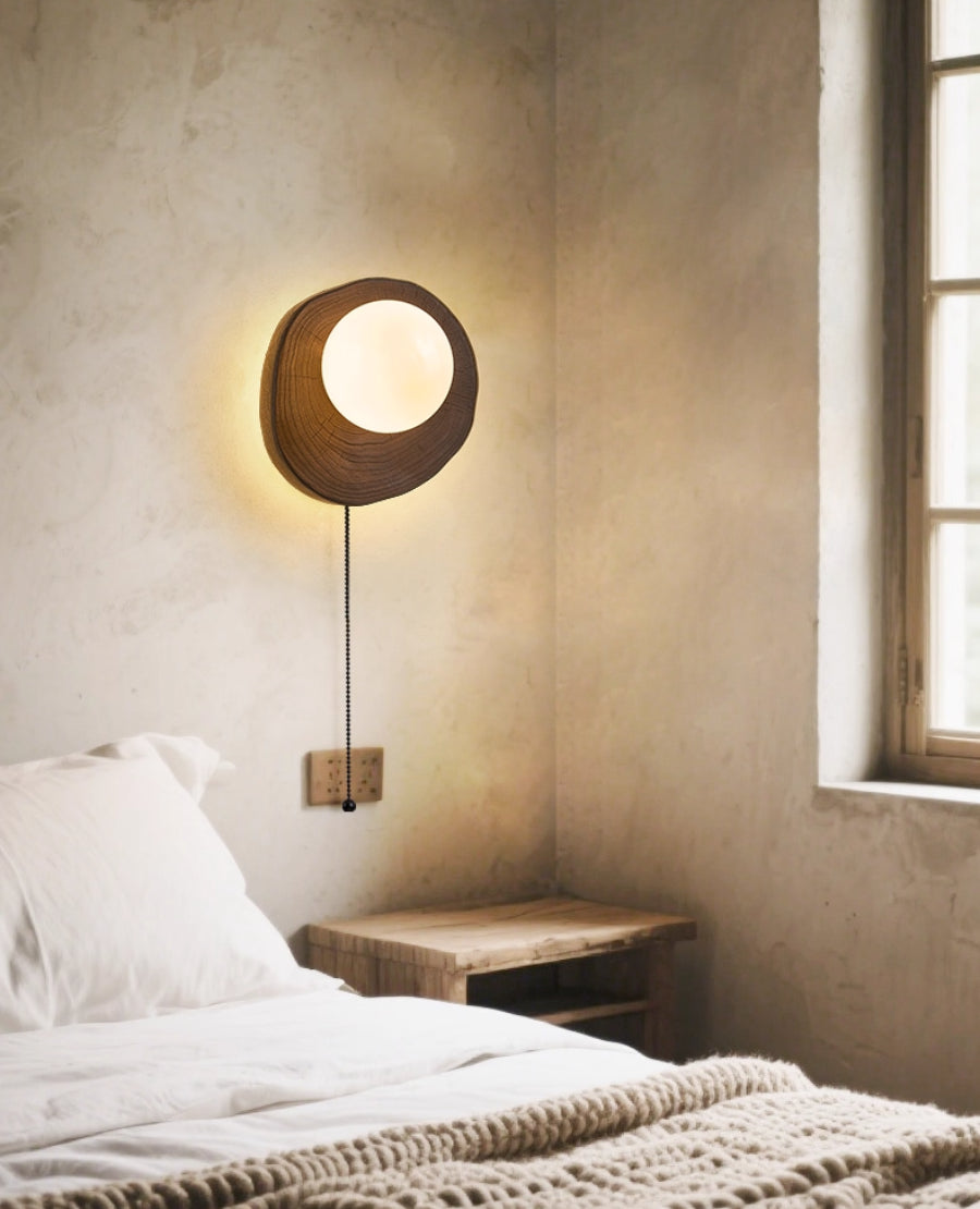 Asanoha Wabi-Sabi Wood Wall Lamp