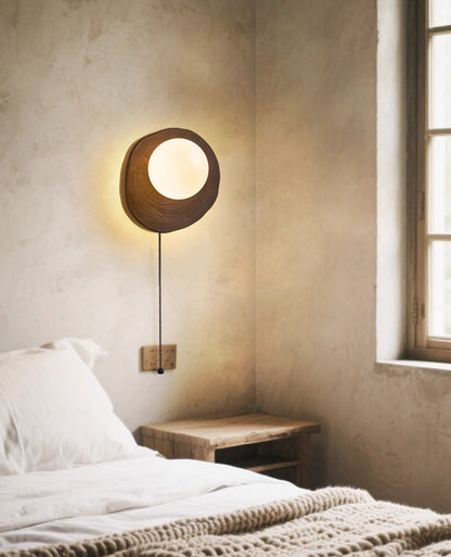 Asanoha Wabi-Sabi Wood Wall Lamp